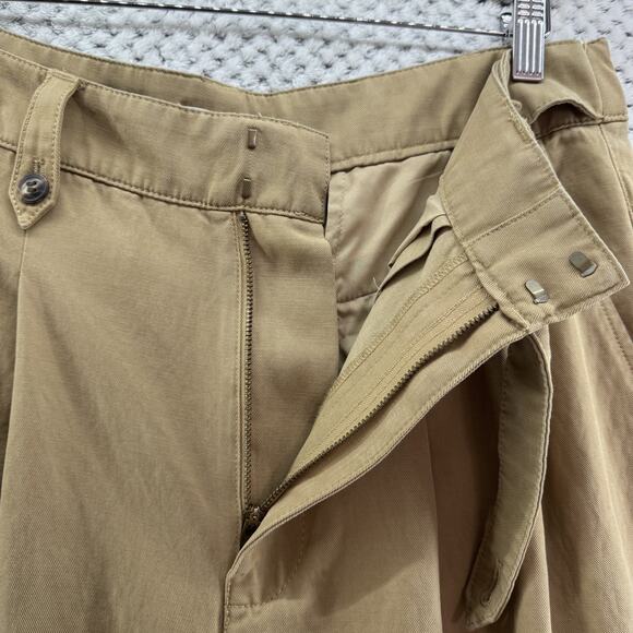 Madewell Harlow Wide Leg Pants Womens 12 Beige Khaki Lyocell Pleated High Rise - Picture 5 of 16